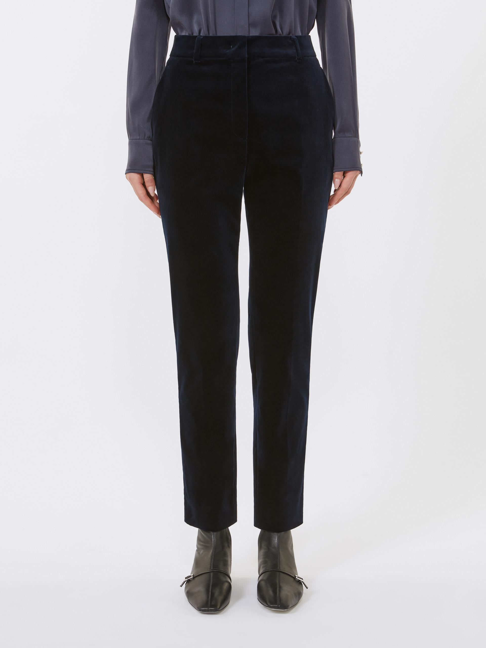 Max Mara Cigarette Casual Pants In Blue