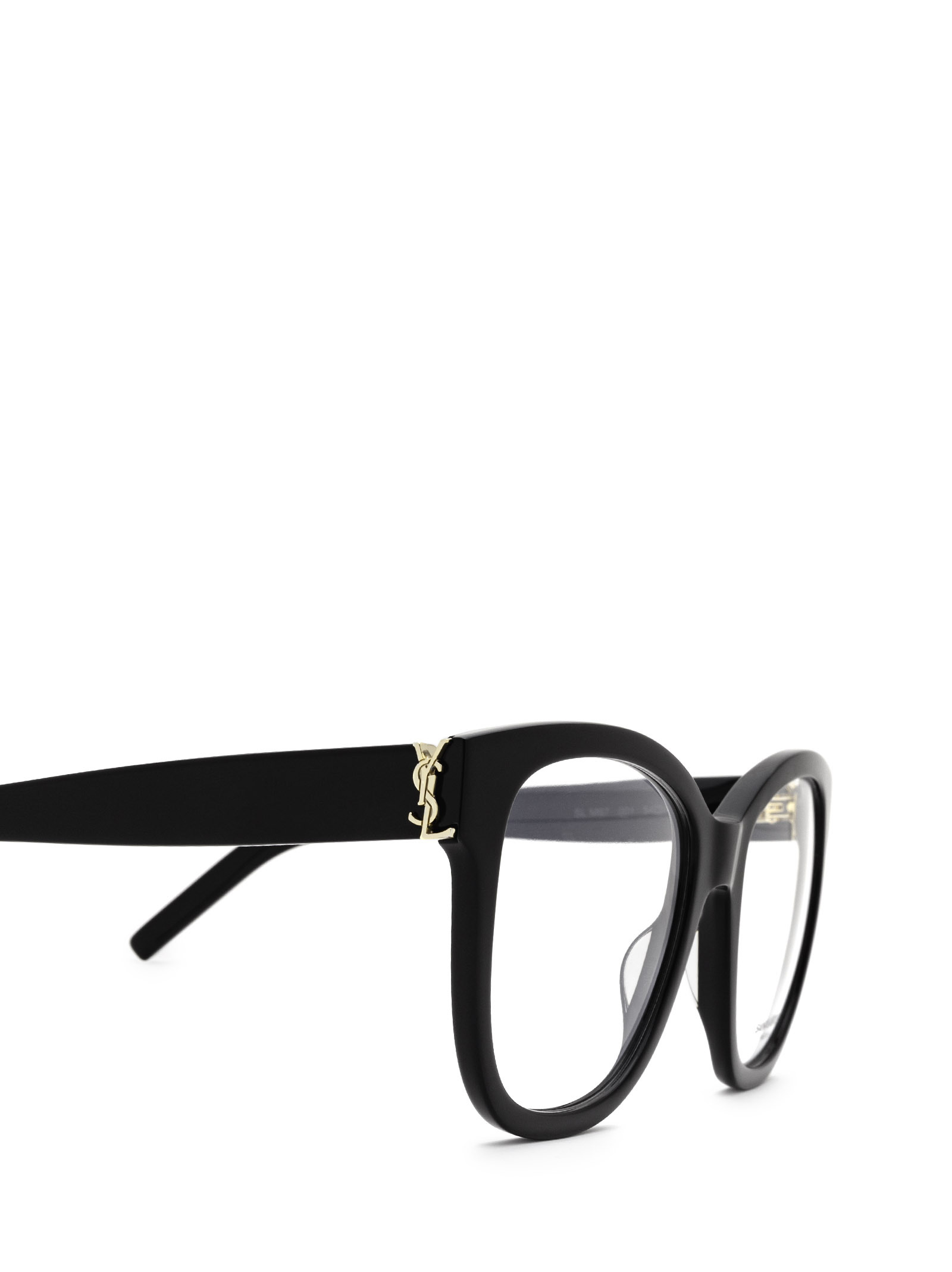 Saint Laurent Polished-effect Oversize-frame Glasses In Black