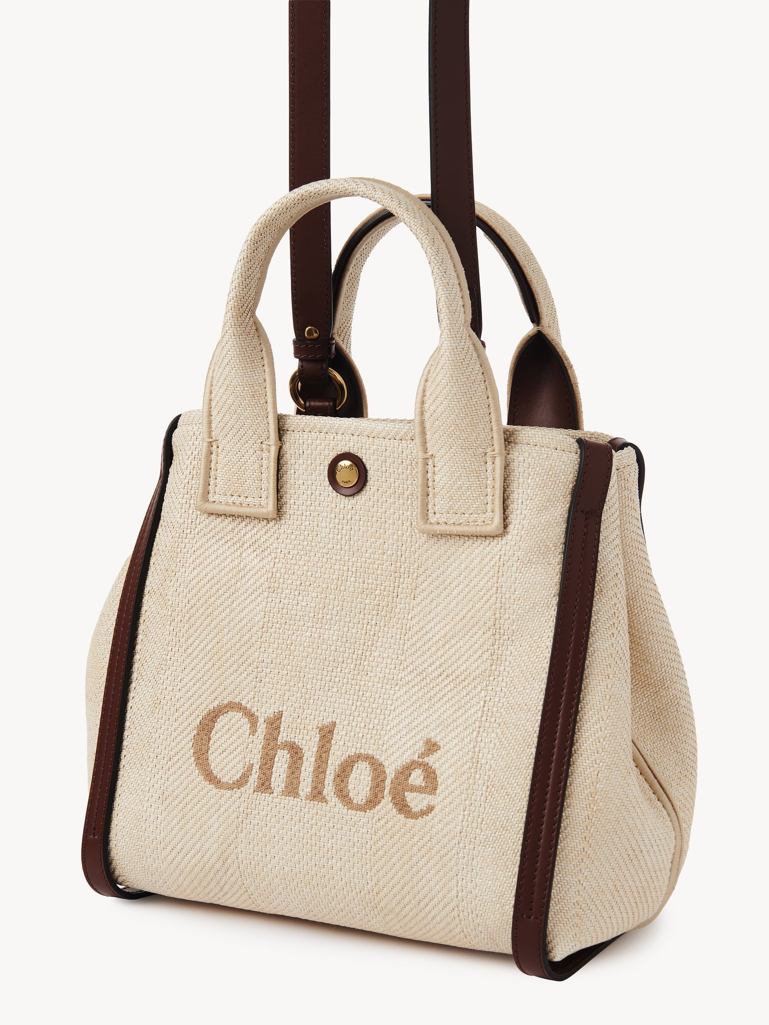 Chloé Carry Tote Bag In Raffia-effect Fibers