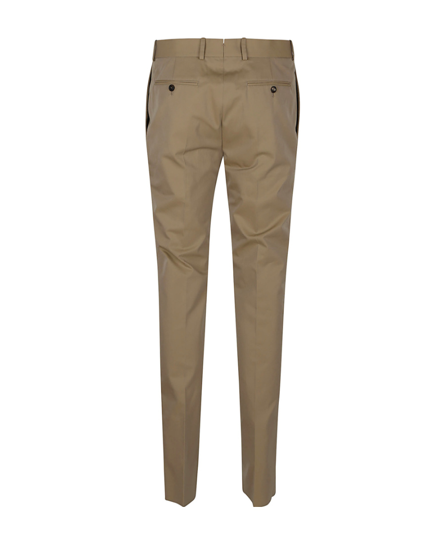 Alexander Mcqueen Cotton Cigarette Trousers In Brown