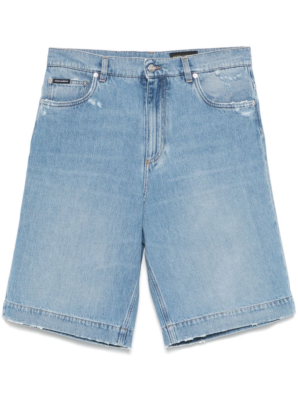 Dolce & Gabbana Belt-loop Denim Shorts In Blue