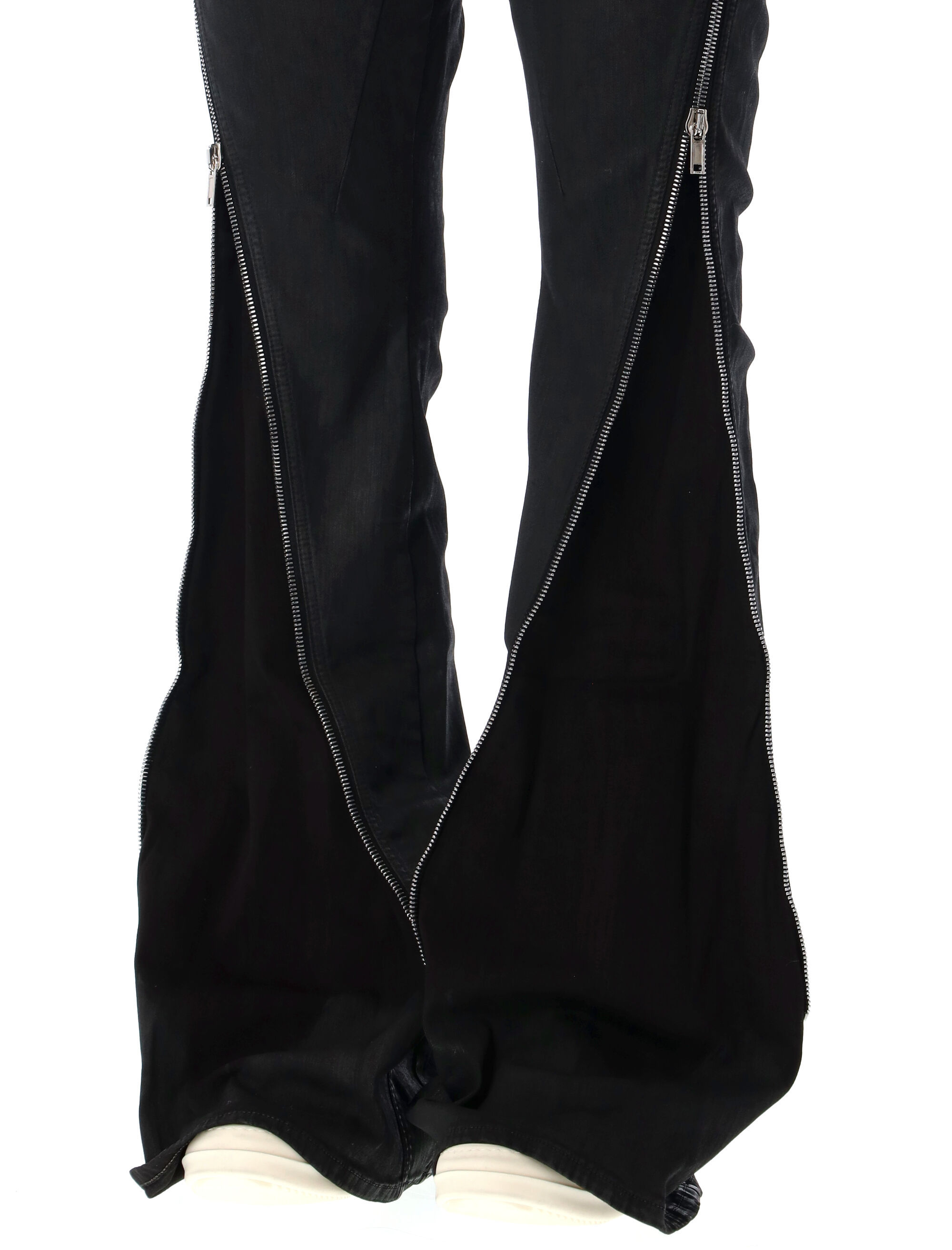 Rick Owens Drkshdw High Waist Flared Trousers Full Length In Black