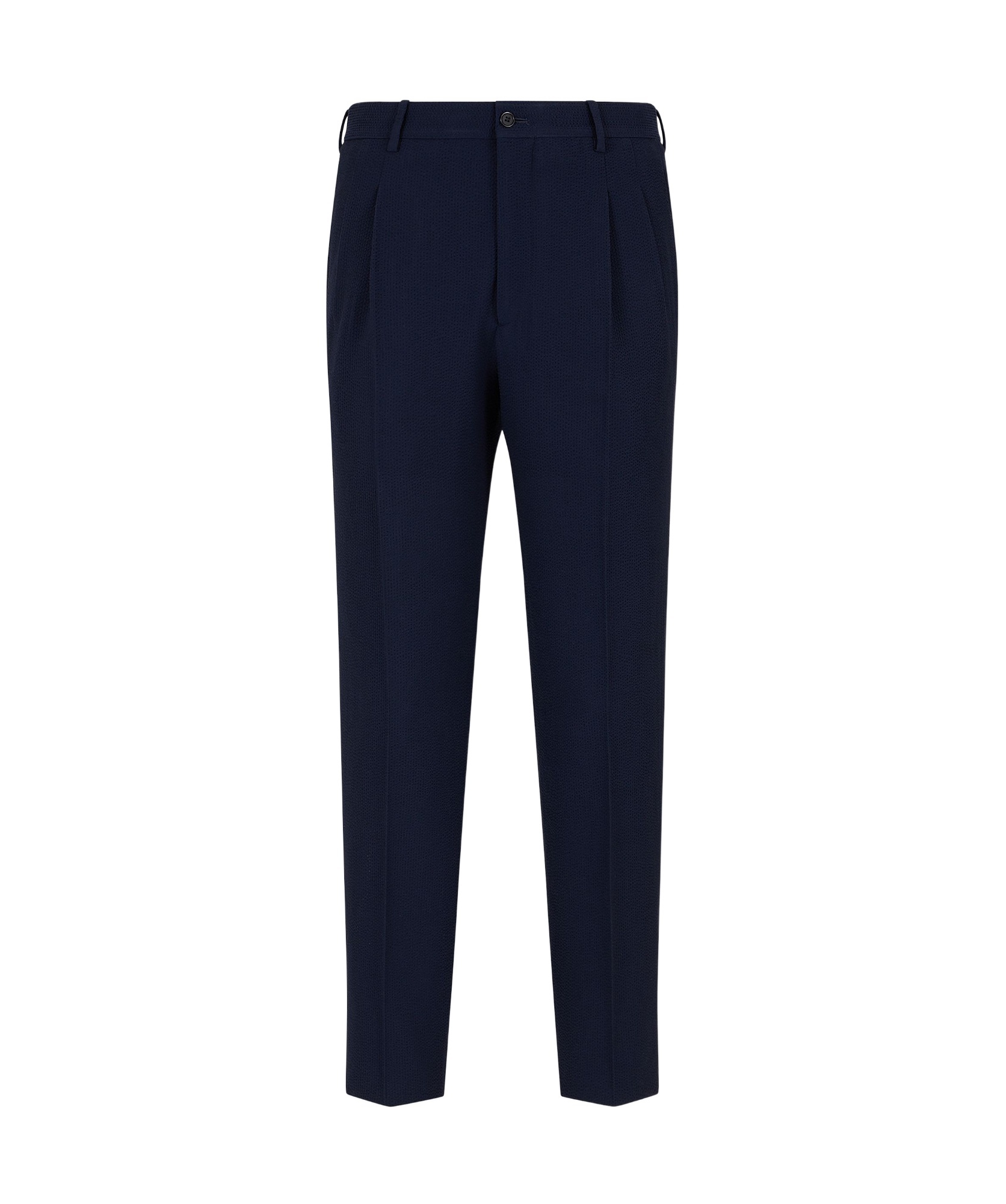 Giorgio Armani Cupro And Viscose Jacquard One-dart Trousers In Black