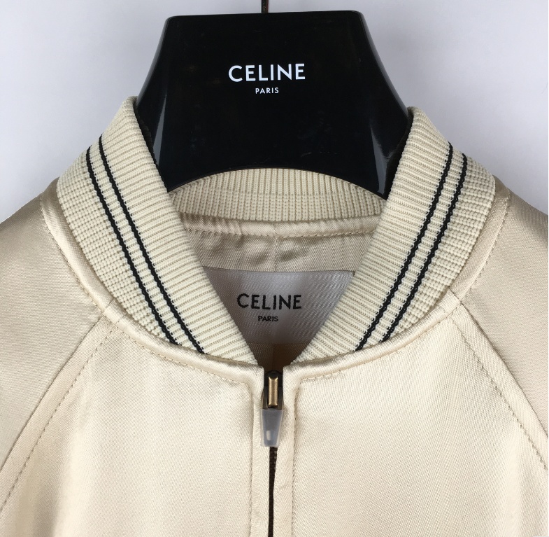 Celine Nylon Baseball Casual Jacket In Nude