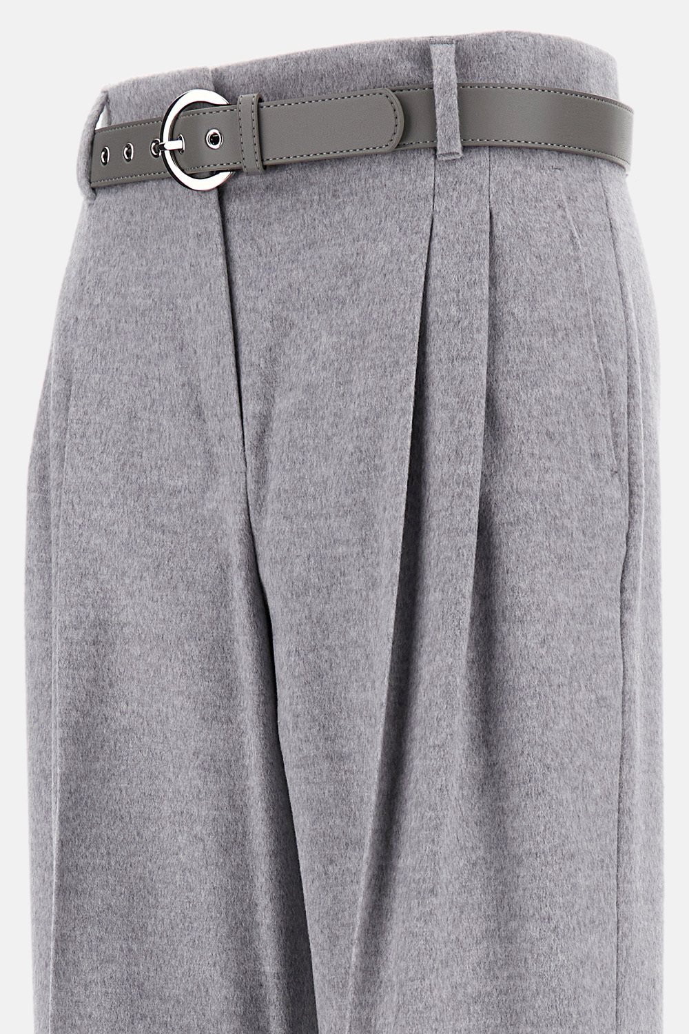 Max Mara Dark Grey Paride Solid Pants In Gray