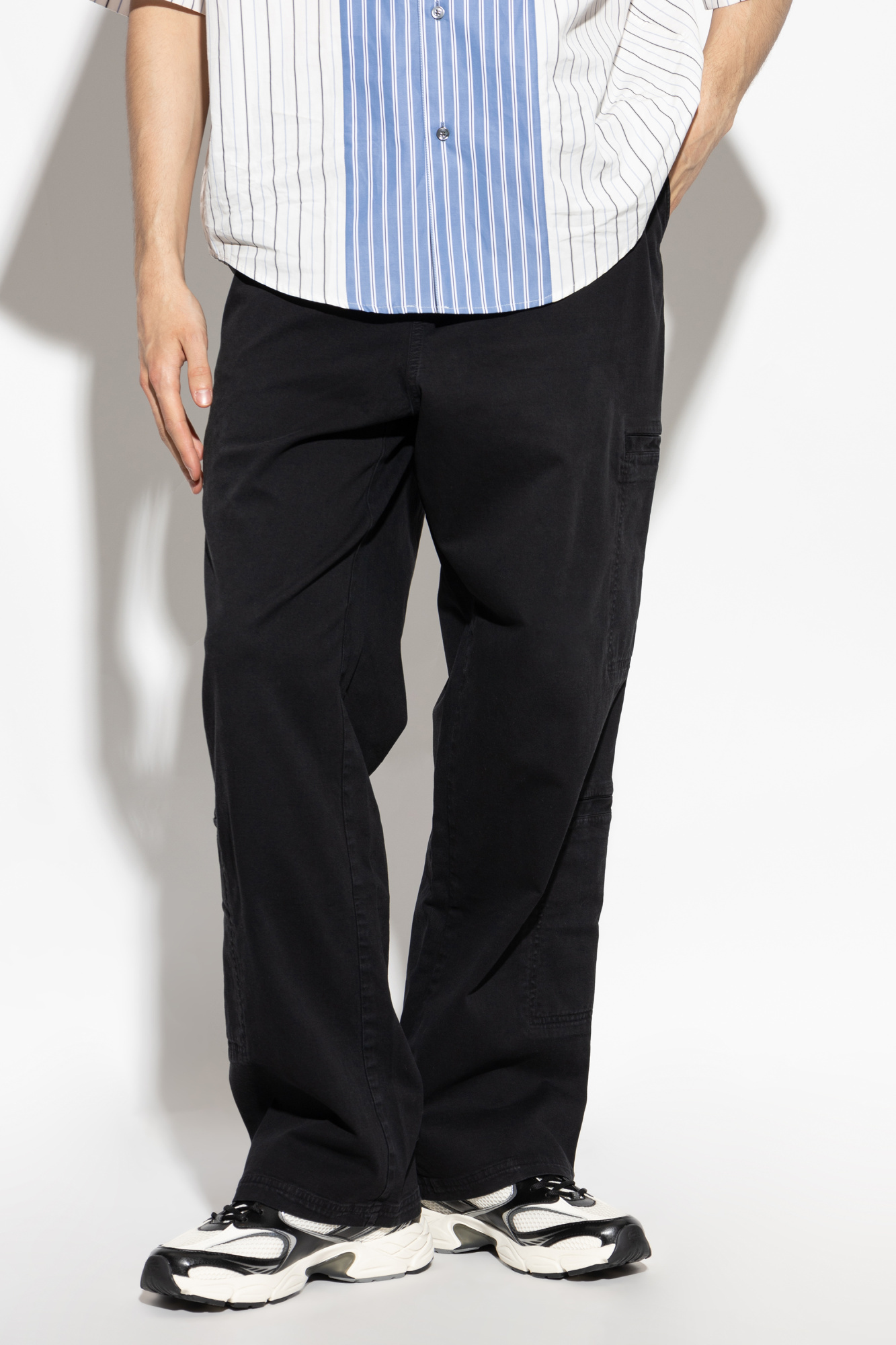 Represent Cargo Pant With Belt Loops And Side Pockets In Black