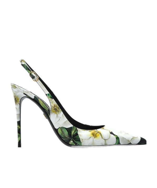 Dolce & Gabbana Printed Leather Slingback Pumps In Multicolor