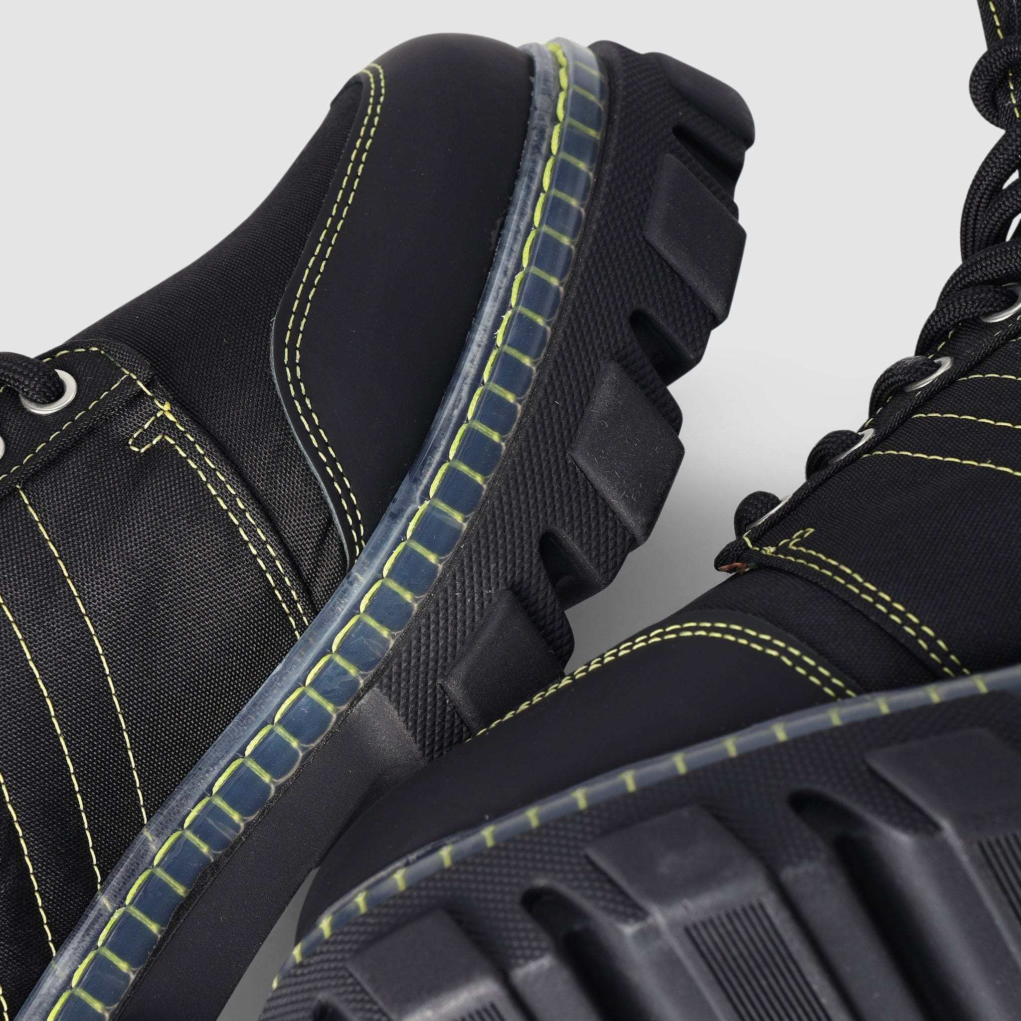 Ganni 50mm Recycled Fabric Hiking Boots In Black