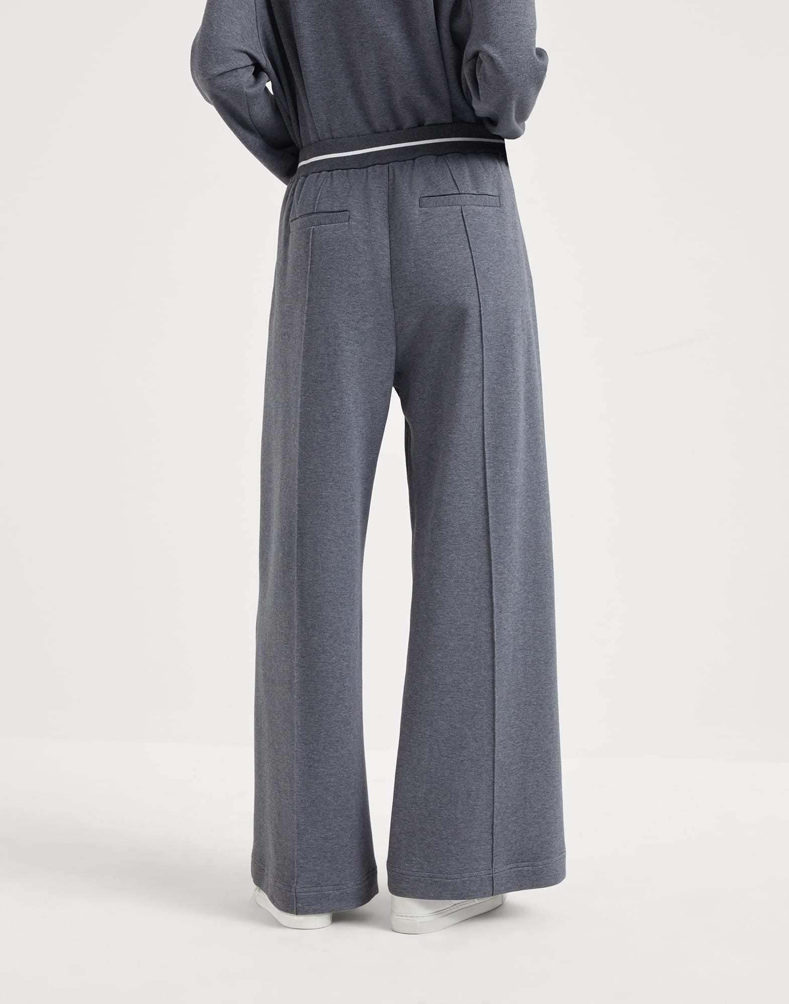 Brunello Cucinelli Cotton Piqué Wide-leg Sweatpants In Black