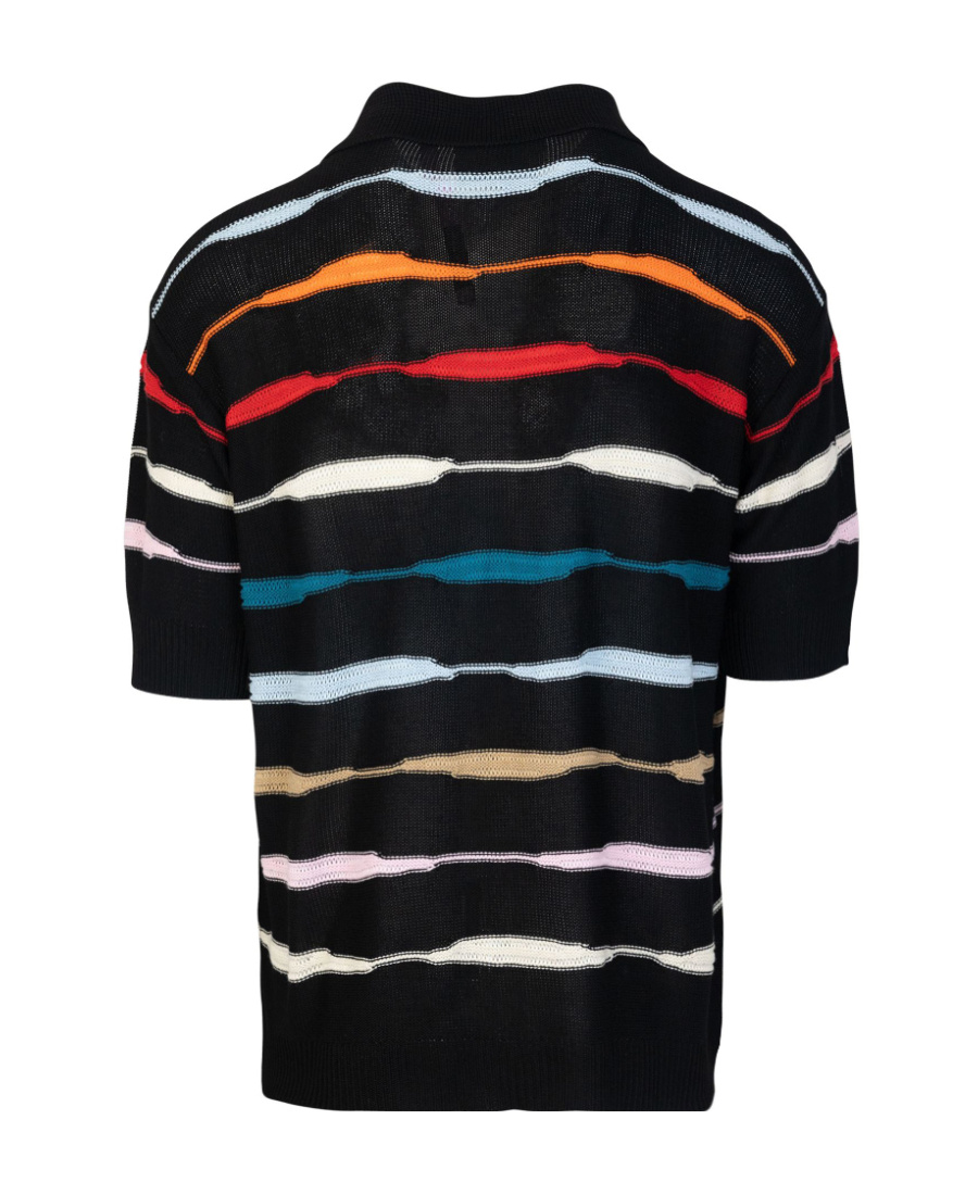 Barrow Contrast-striped Polo Shirt In Black
