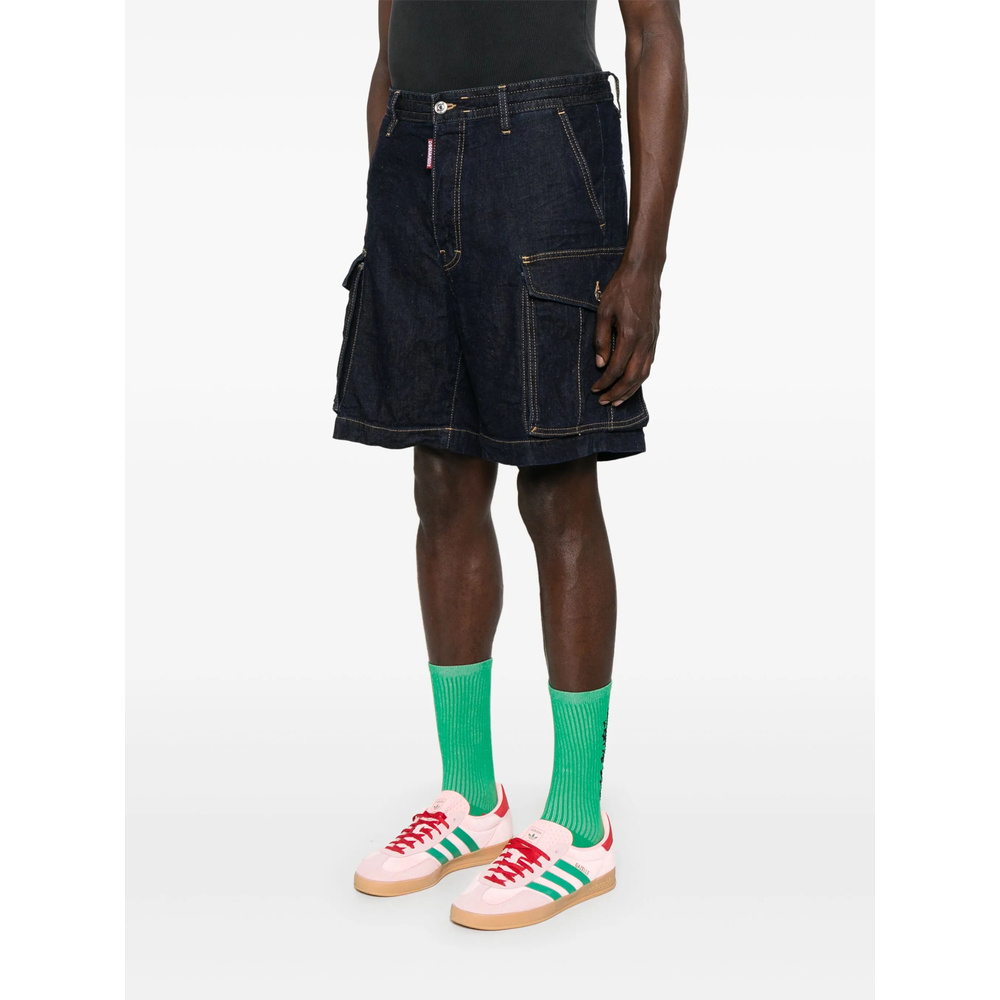 Shop Dsquared2 Denim Cargo Shorts In Black