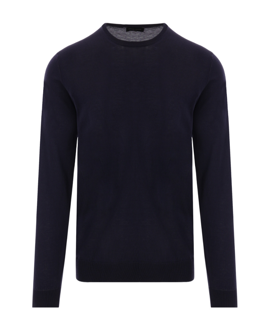 Roberto Collina Ribbed Round Neck Sweater With Long Sleeves In Black