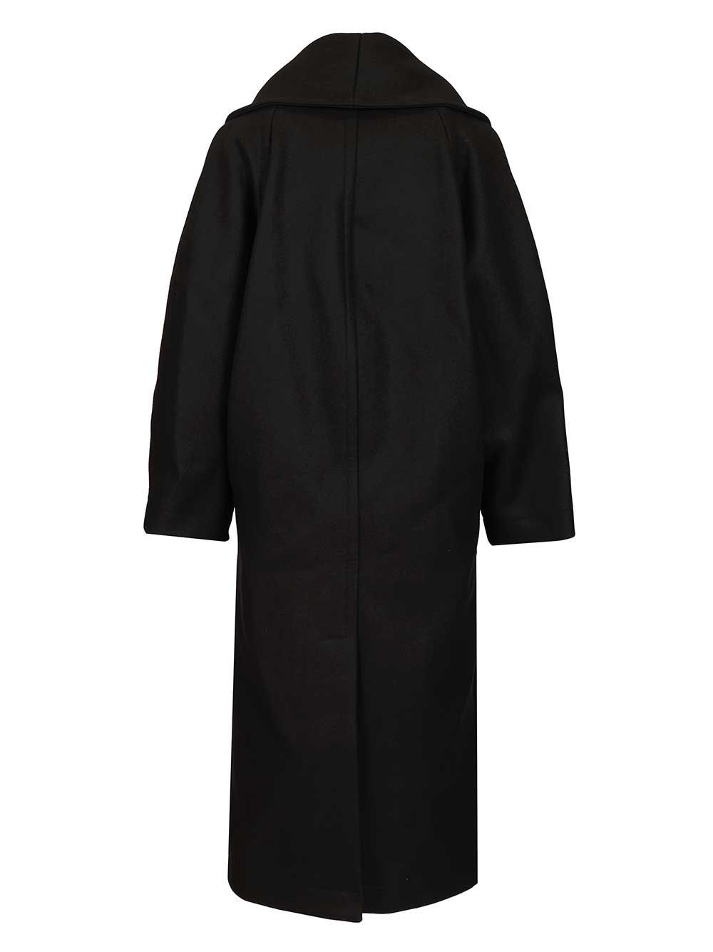 Bottega Veneta Double-breasted Coat Coats Black In Black