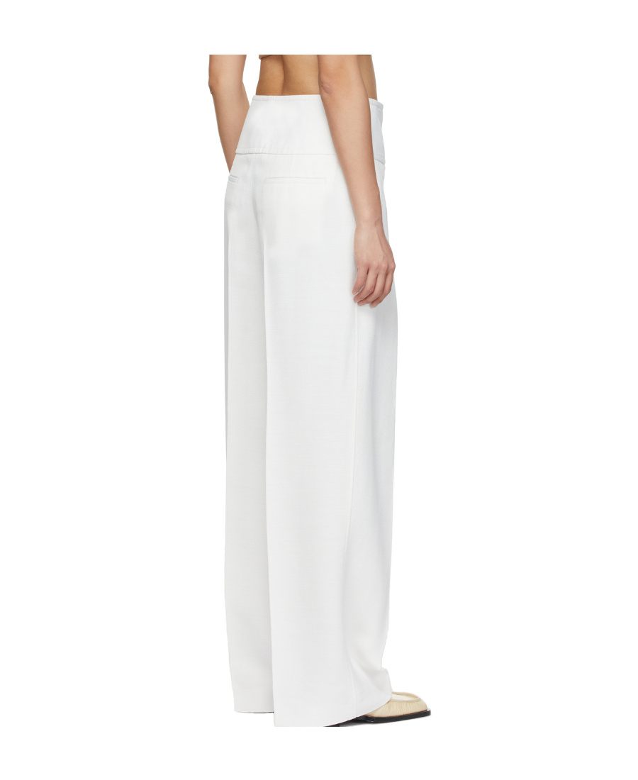 Jil Sander Logo Straight Casual Pants In White