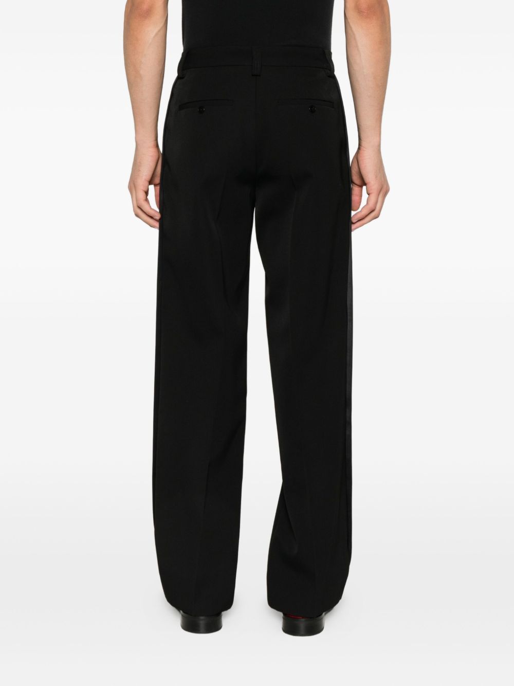 Casablanca Pleated Side-stripe Trousers In Black