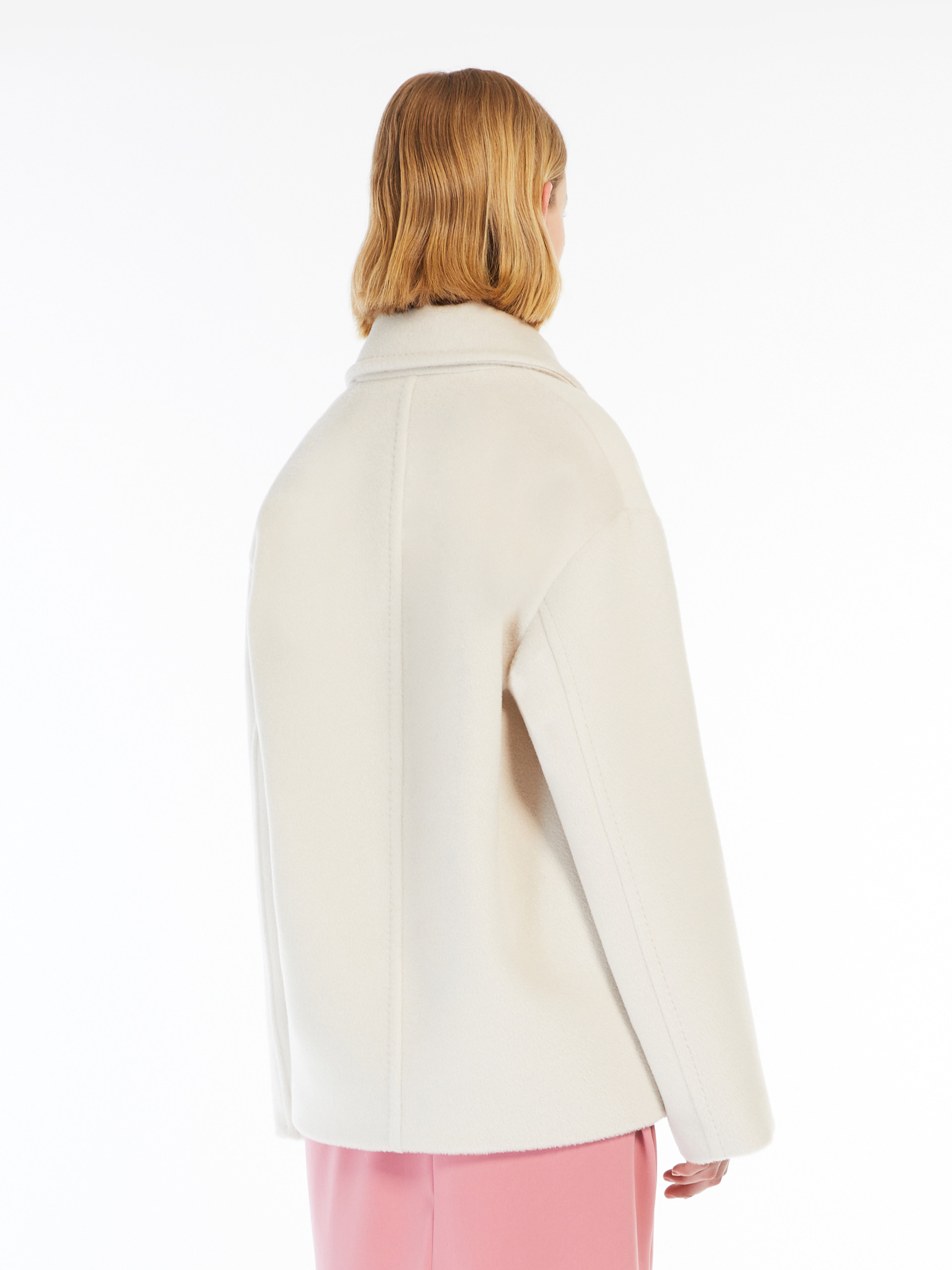 Max Mara Alpaca Wool And Wool Coats In White