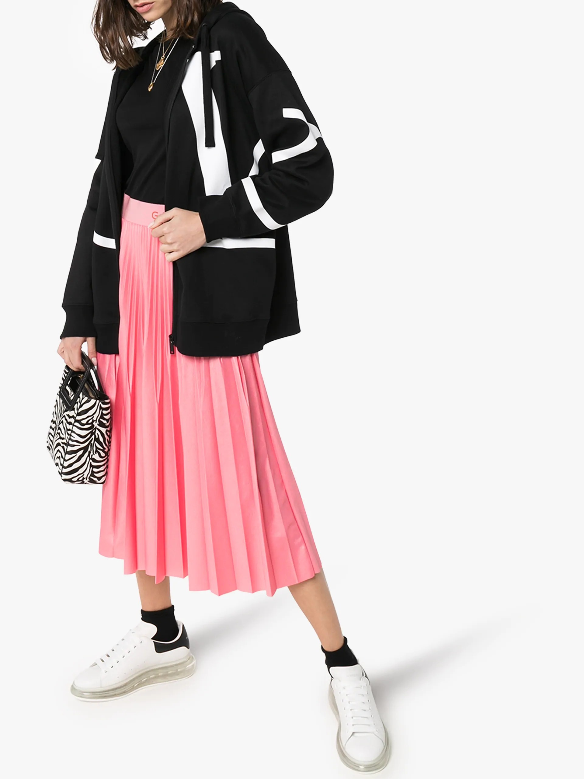 Valentino Vlogo Zipped Hoodie In Black
