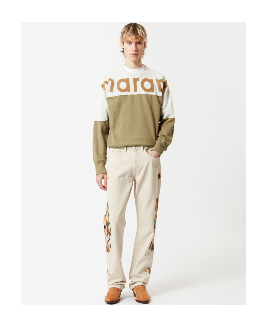 Isabel Marant Logo-print Ribbed Sweatshirt In Green