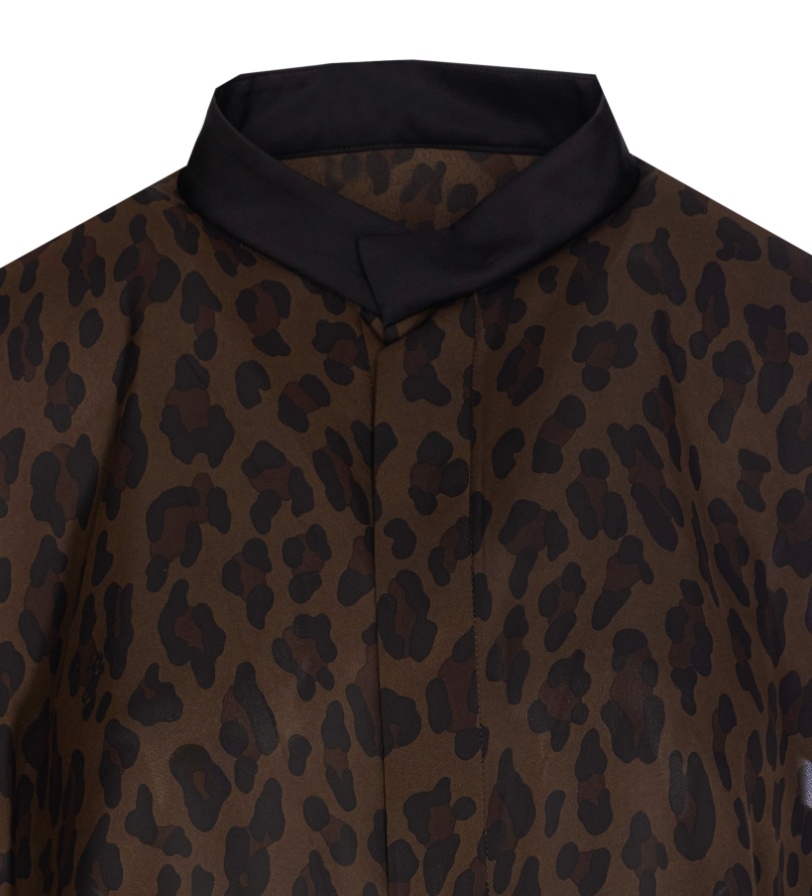 Sacai Leopard Print Shirt In Black