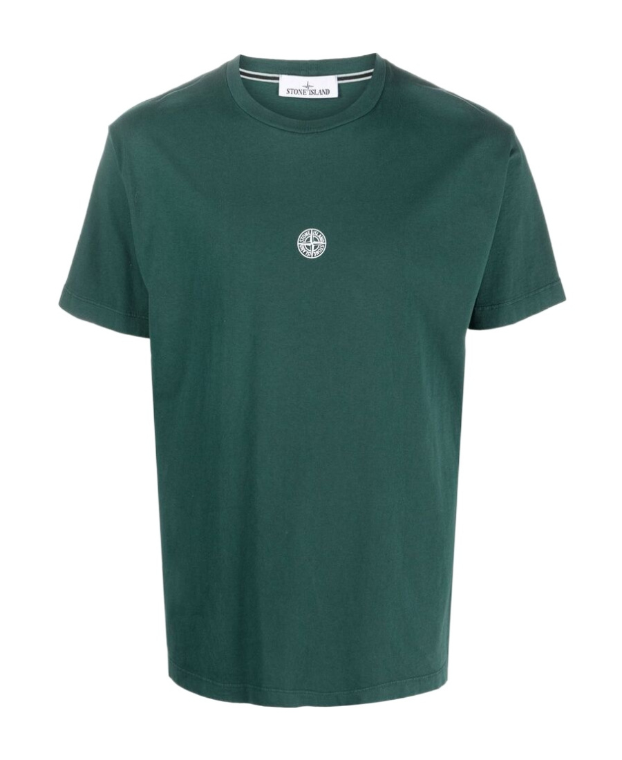 Stone Island Logo-print Short-sleeved T-shirt In Green