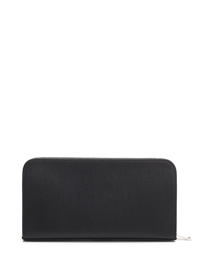Saint Laurent Zipper Texture Wallet In Black