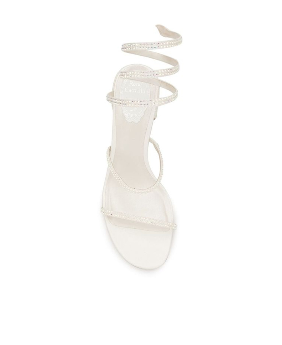 René Caovilla Cleo Crystal-embellished Sandals In White