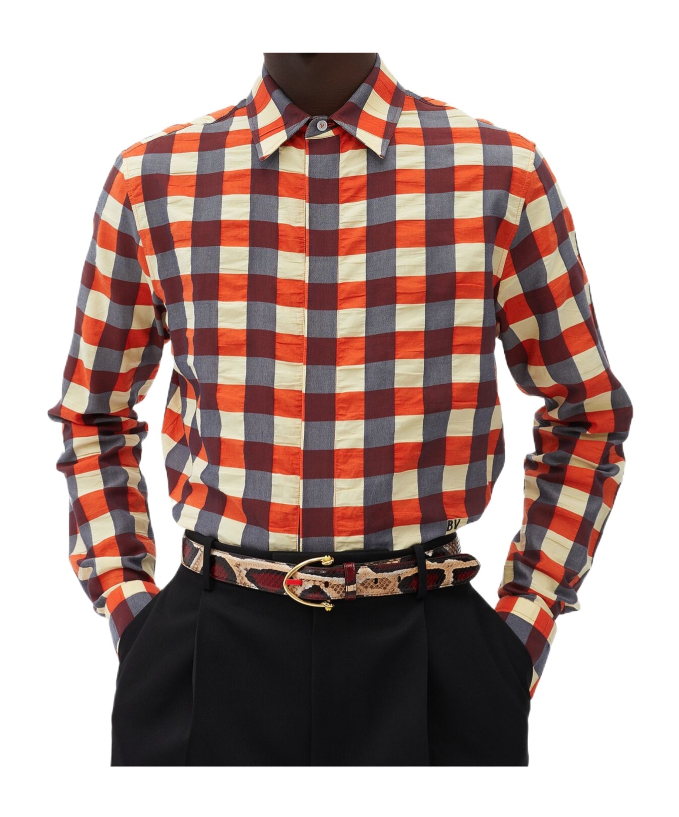 Bottega Veneta Chemise En Coton Vichy In Red