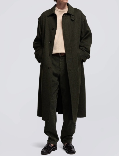 Aspesi Ernest Virgin Wool And Alpaca Coat In Green