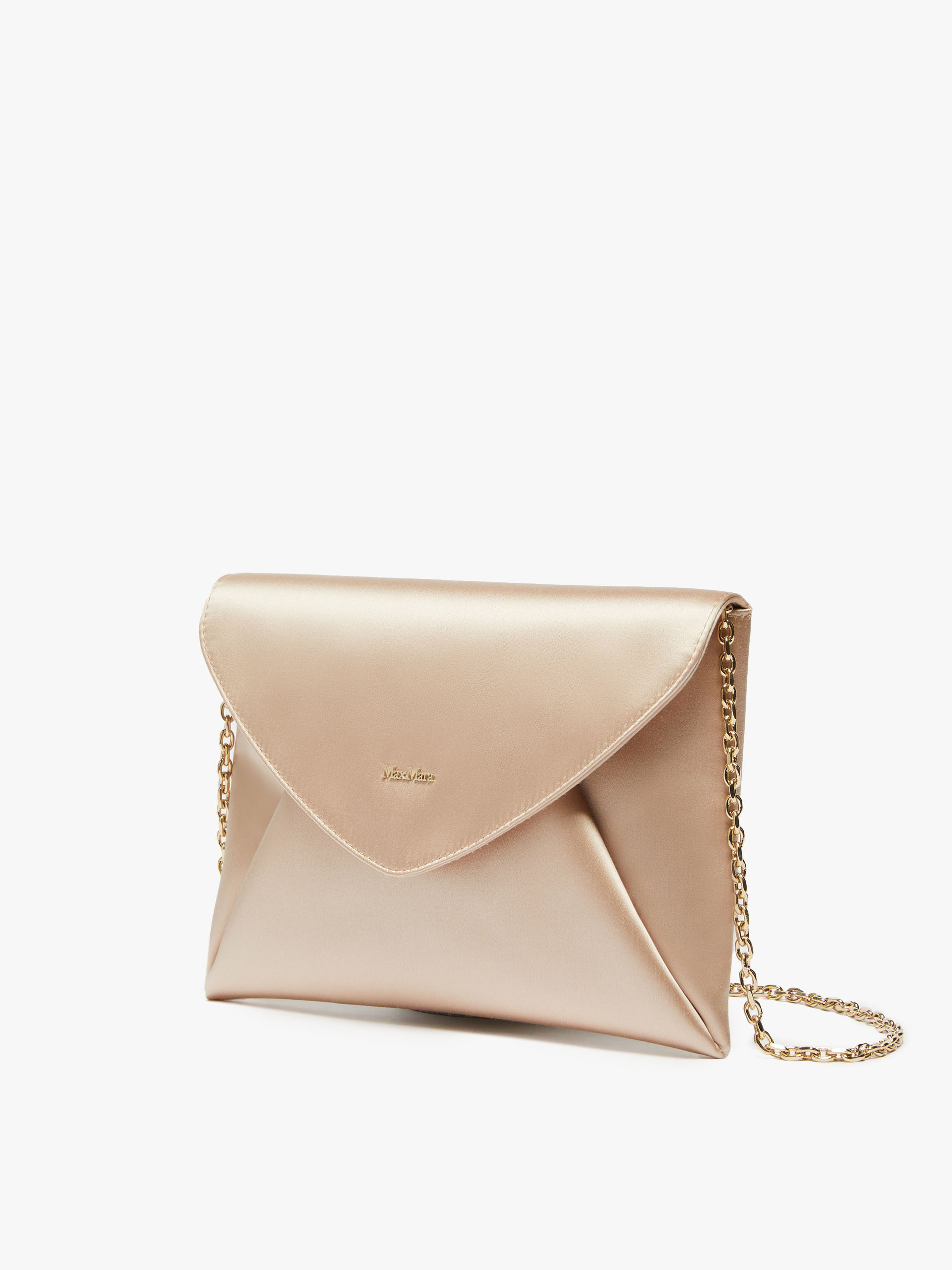 Max Mara Bolso De Mano En Satén De Viscosa Y Seda In White