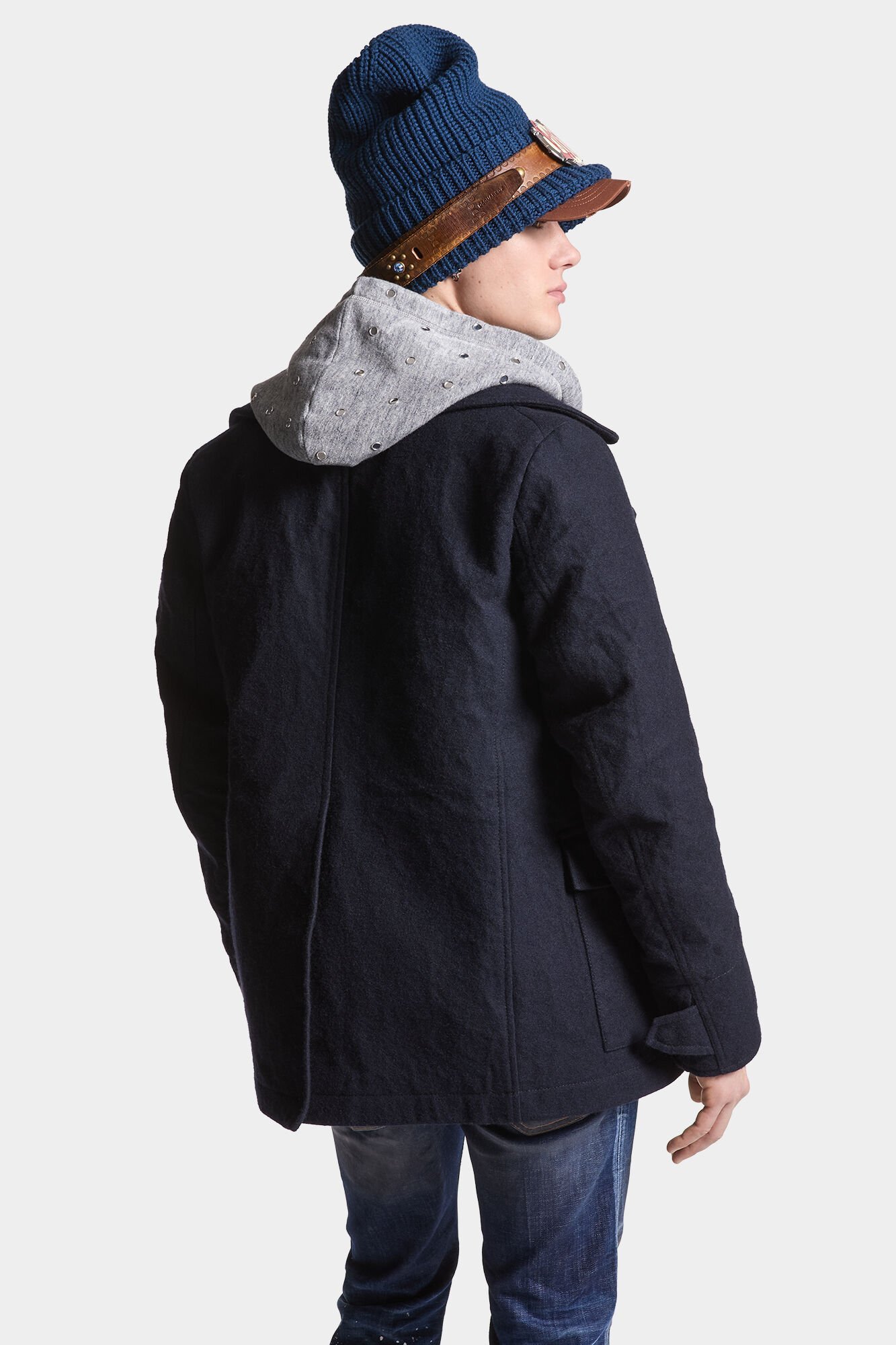 Dsquared2 Double-breasted Short Coat In Black
