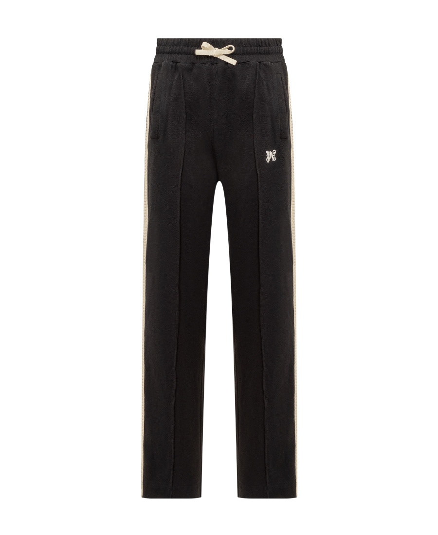 Palm Angels Monogram-embroidered Track Pants In Black