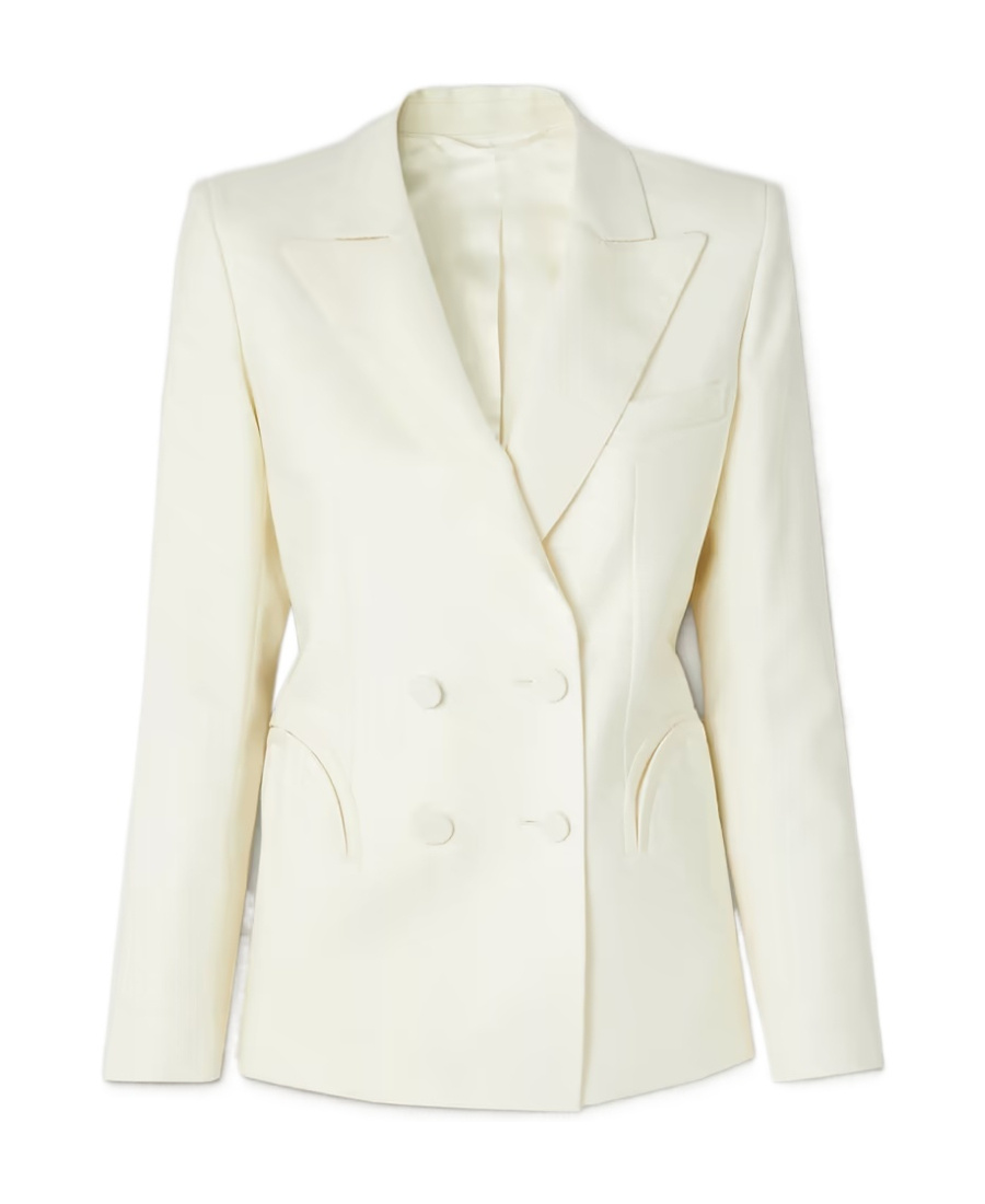 Blazé Milano Double-breasted Suit Jacket In White