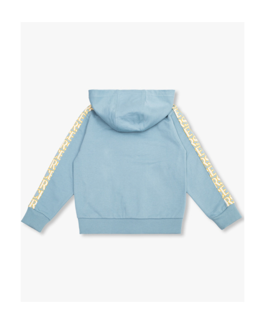 VERSACE LOGO-EMBROIDERED ZIP-UP HOODIE 