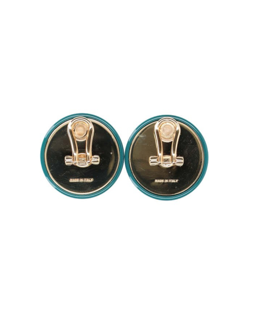 Miu Miu Logo Earring In Green