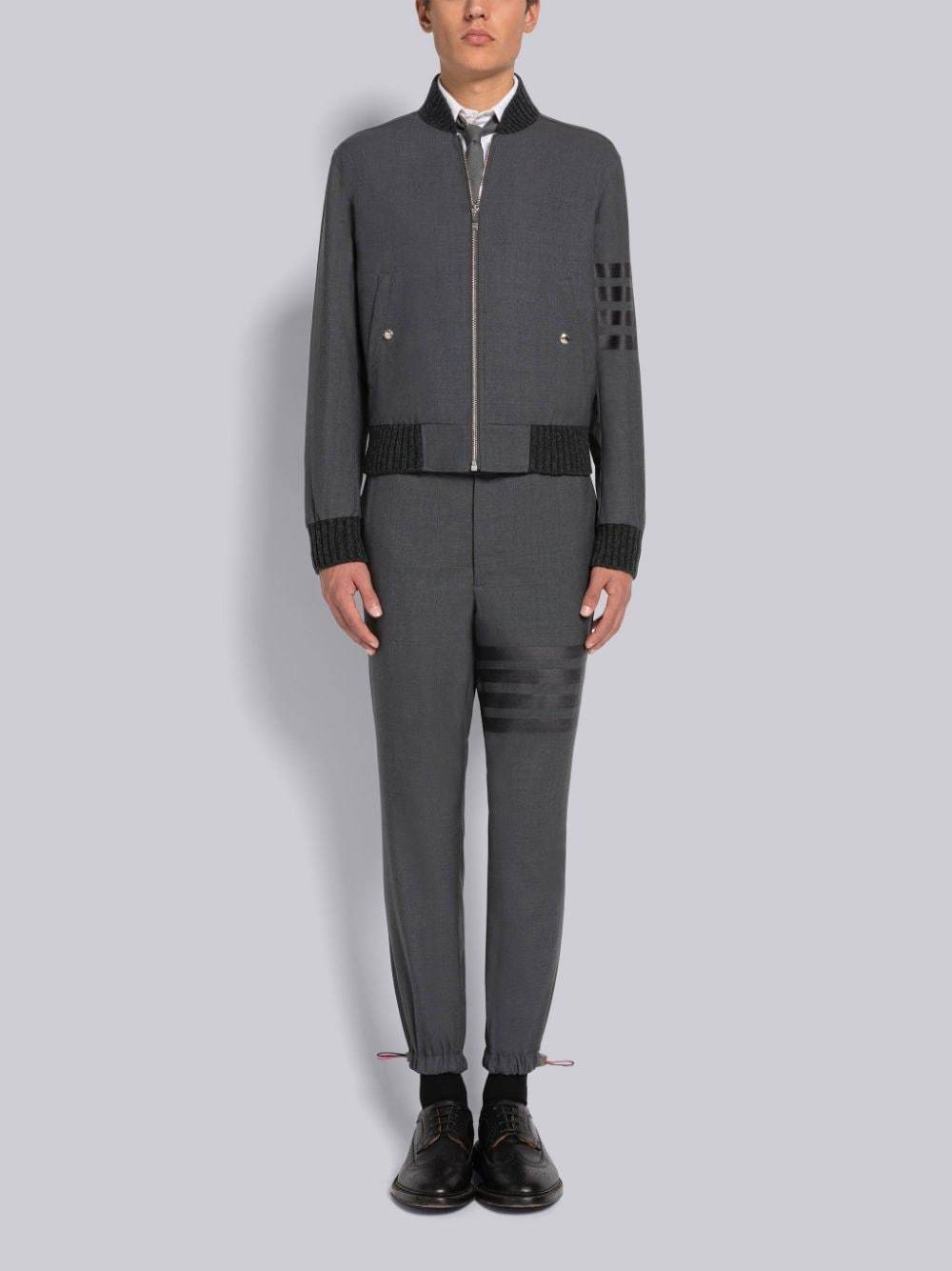 Shop Thom Browne Cropped Tailored Trousers In Black