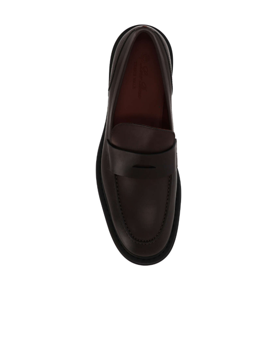 Loro Piana Travis Leather Loafers In Black