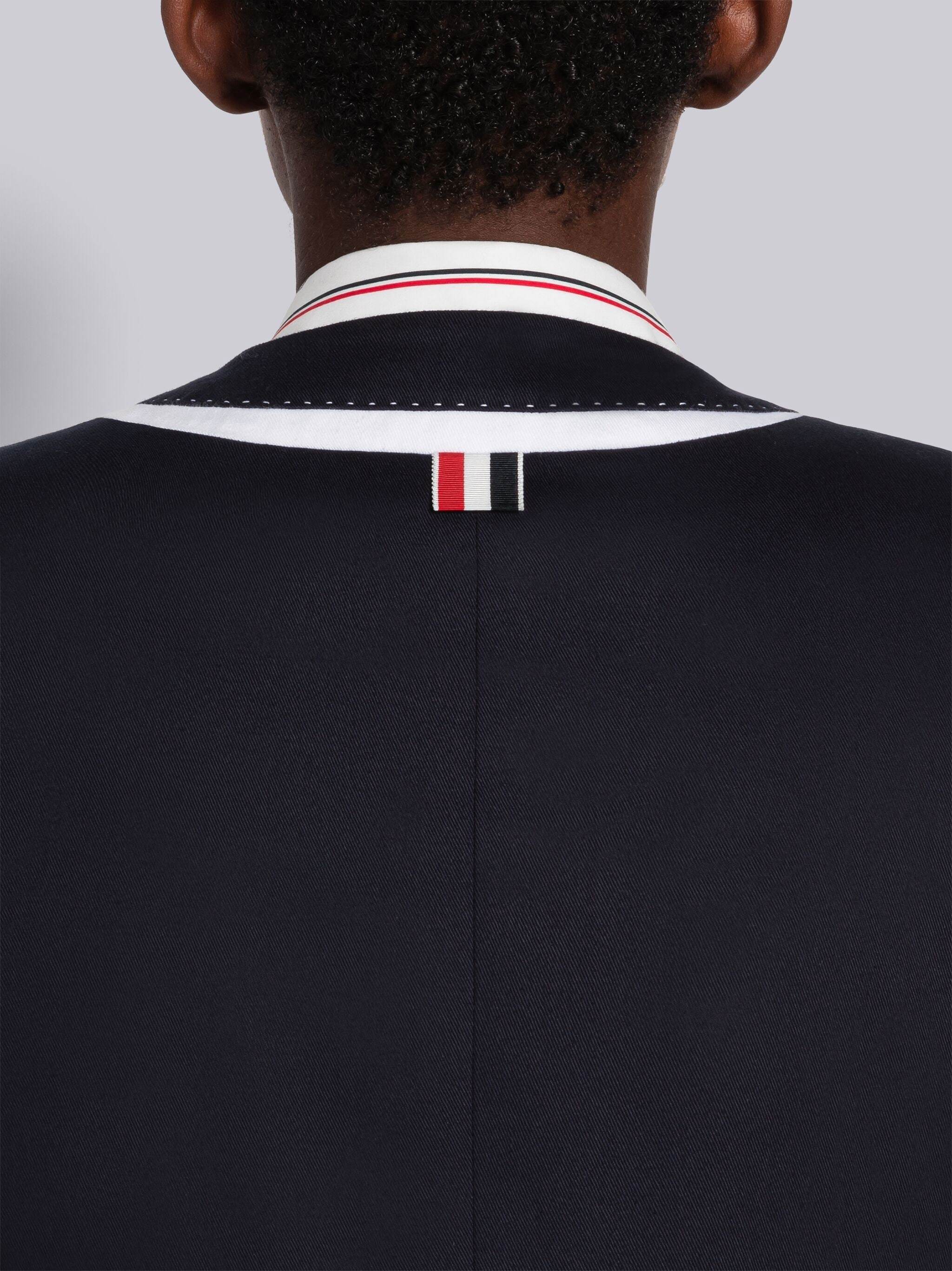 Thom Browne Rwb Stripe Single-breasted Blazer In Black