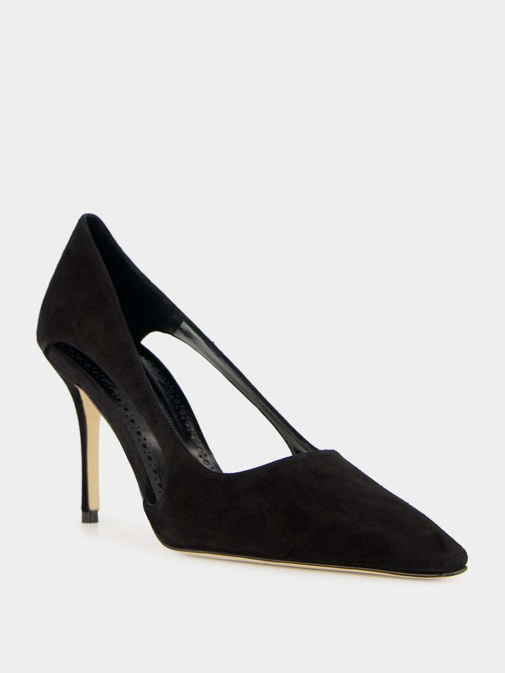Manolo Blahnik Boukefalos Suede Cut-out Pumps In Animal Print