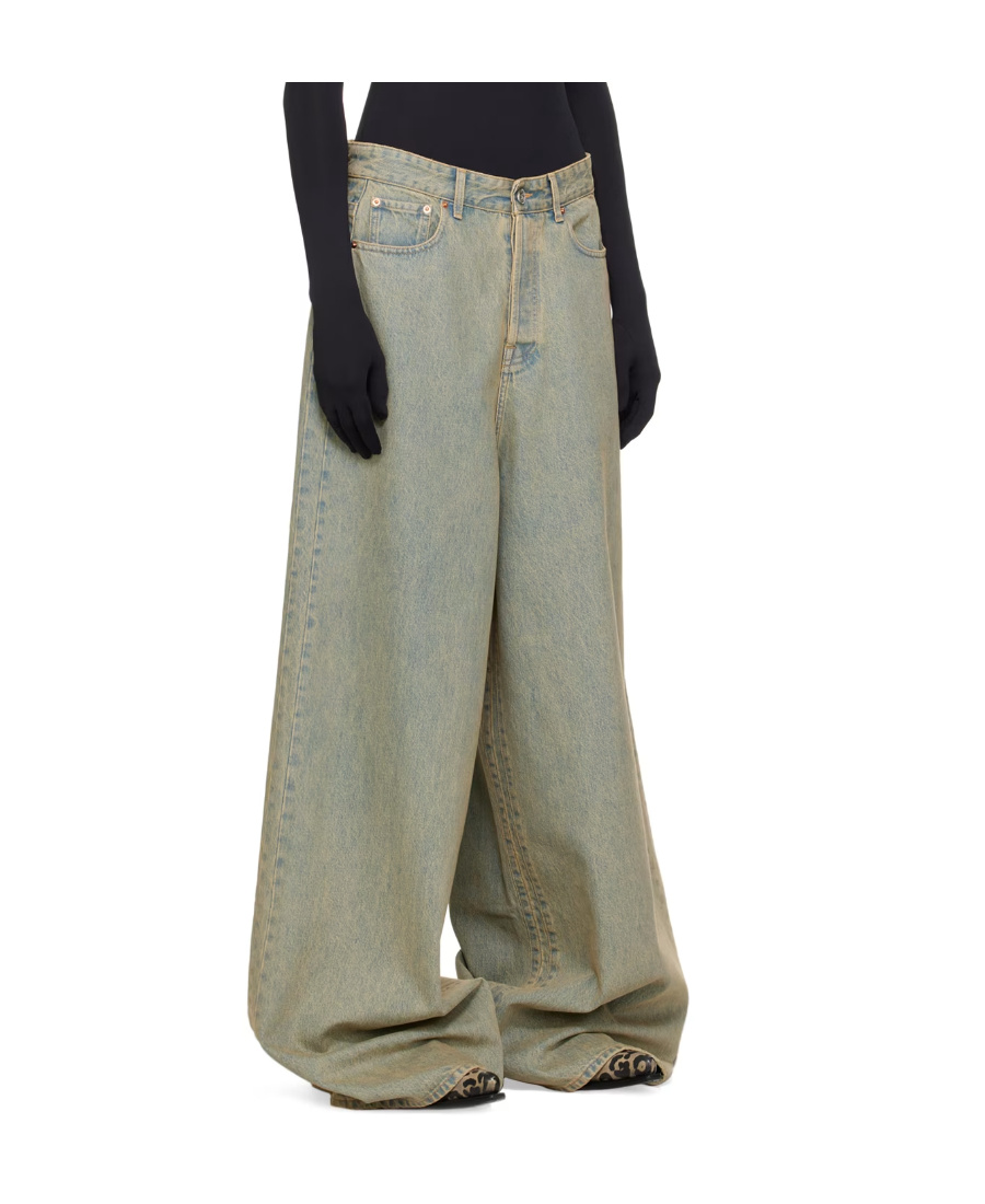 Vetements Faded Wide-leg Jeans In Gray
