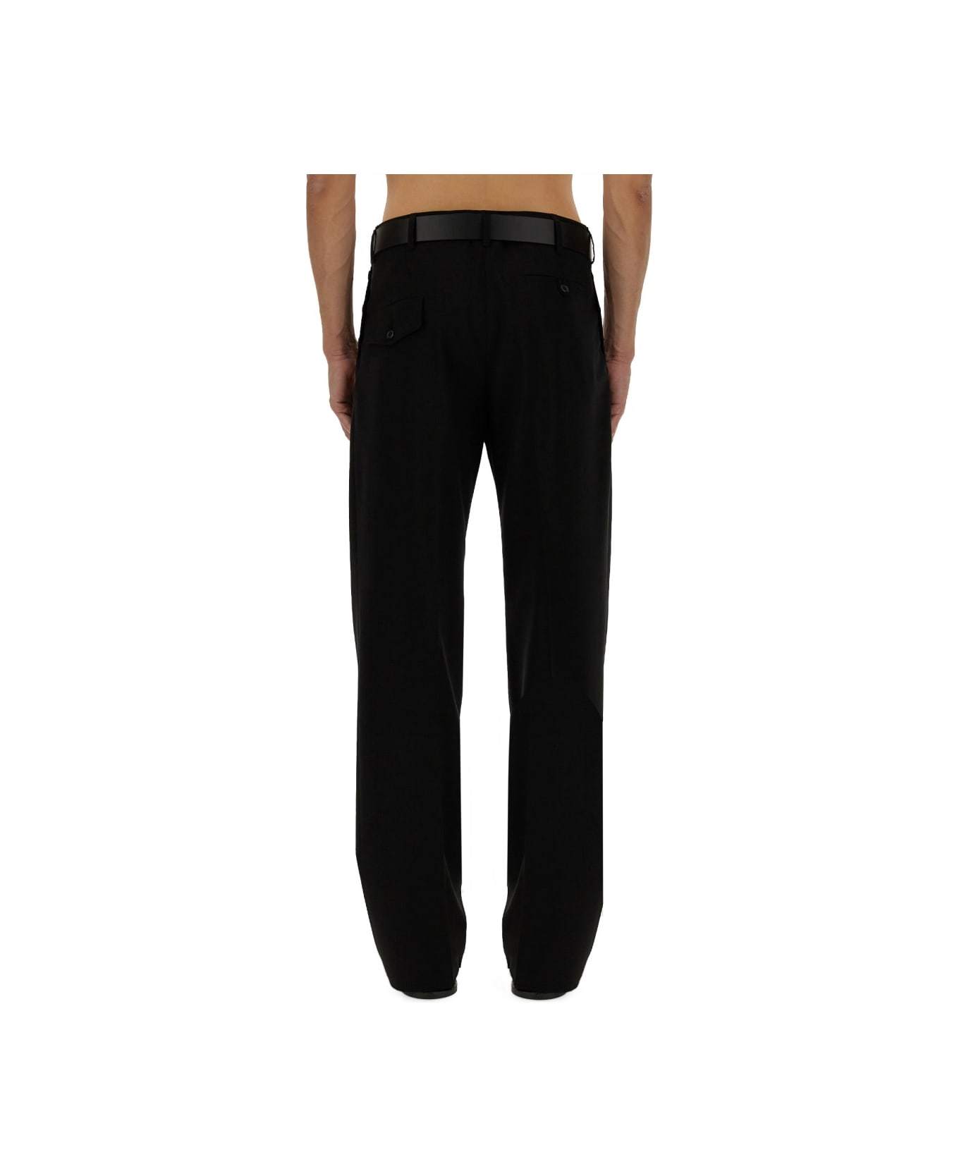 Moschino Wool Trousers Featuring Pockets In Black