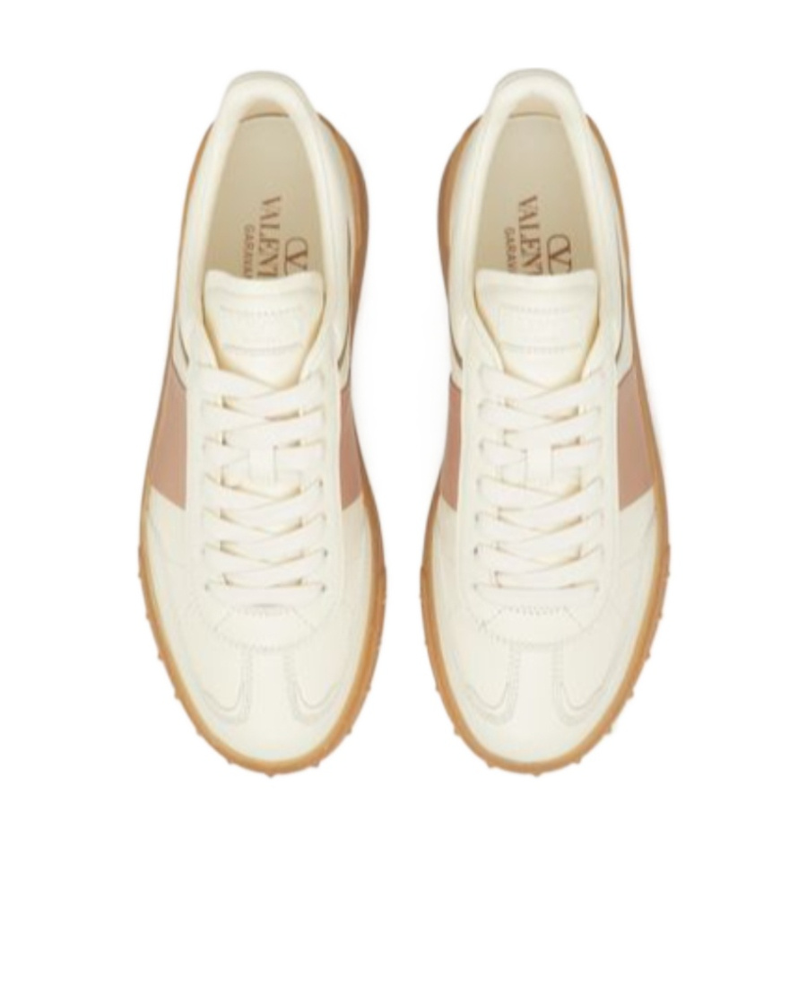 Shop Valentino Upvillage Trainer In Calfskin Leather In White