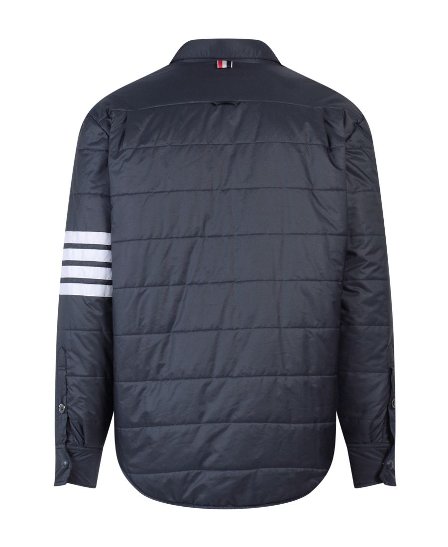 Thom Browne 4-bar Quilted Shirt Jacket In Black