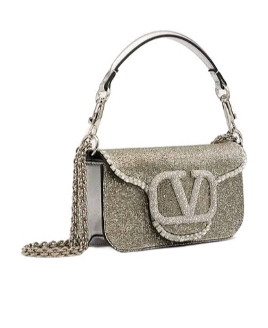 Valentino Loco Embroidered Small Shoulder Bag In White