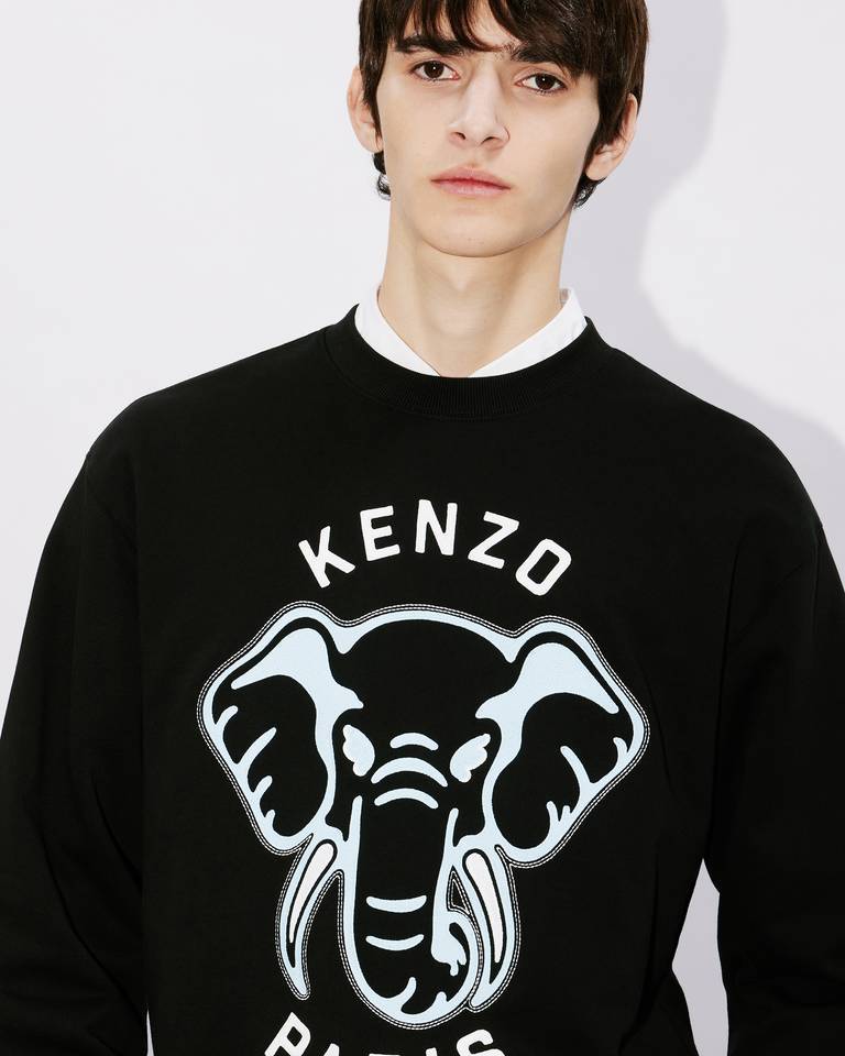 Kenzo Varsity Jungle Embroidered Sweatshirt In Black
