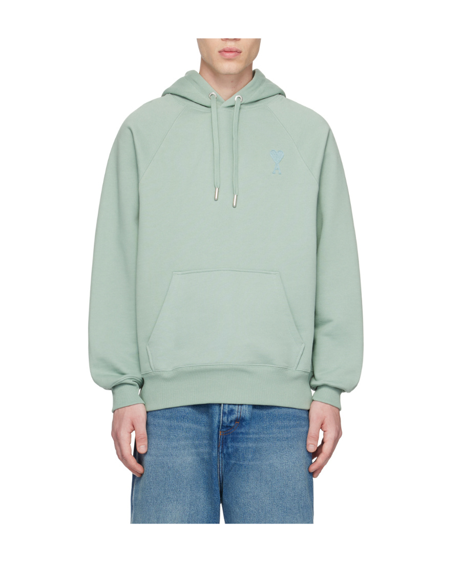 Ami Alexandre Mattiussi Ami De C Ur Hooded Sweater In Green