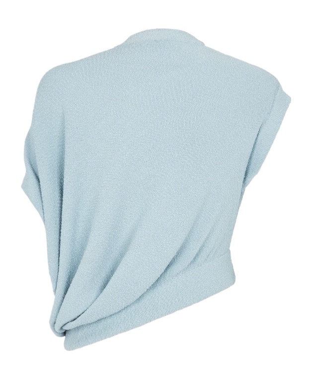 Fendi Asymmetric Knit Top In Blue