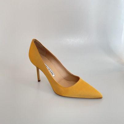 Manolo Blahnik Logo High Heels In Brown