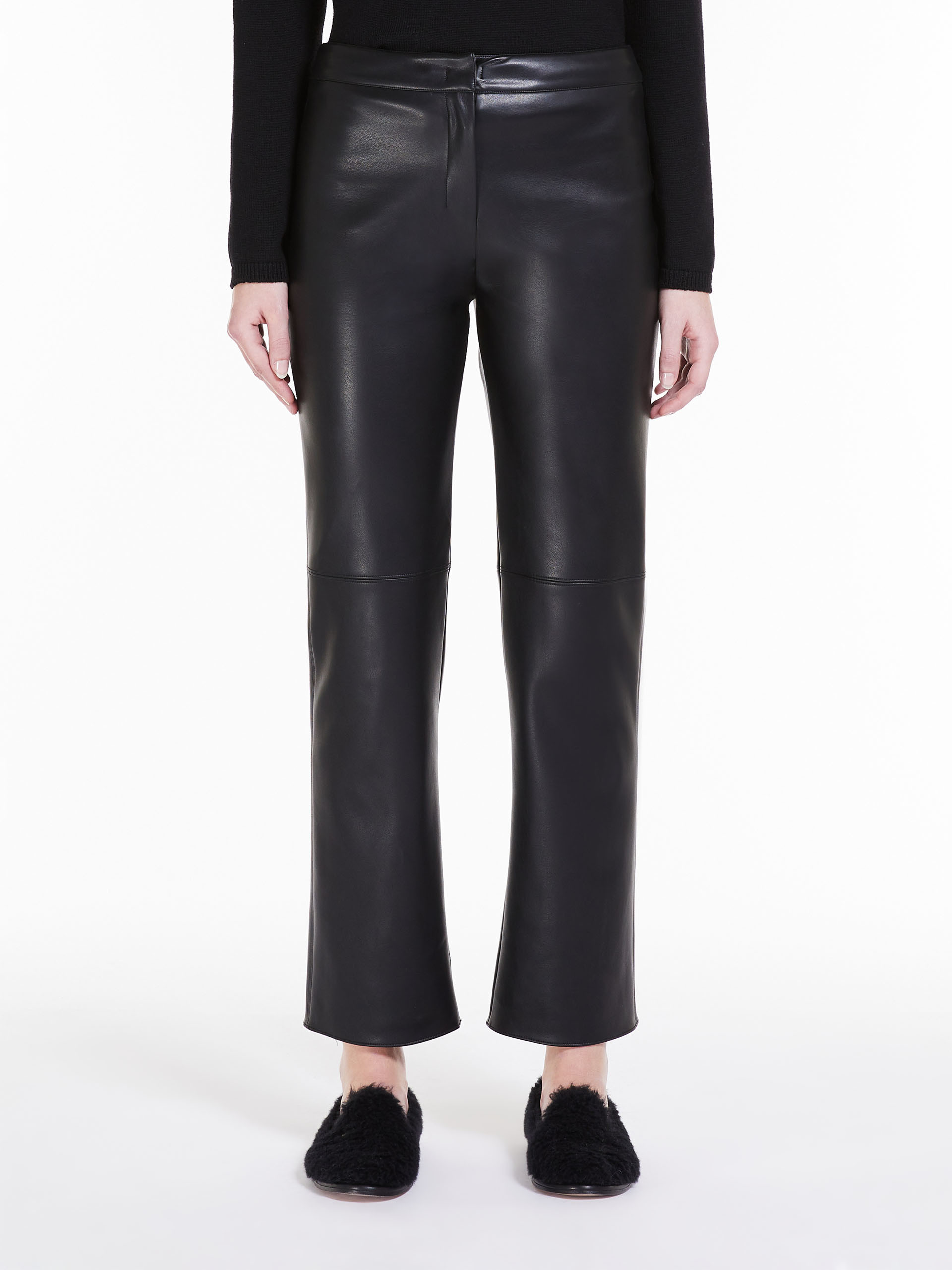 Max Mara Coating Effect Casual Pants In Black