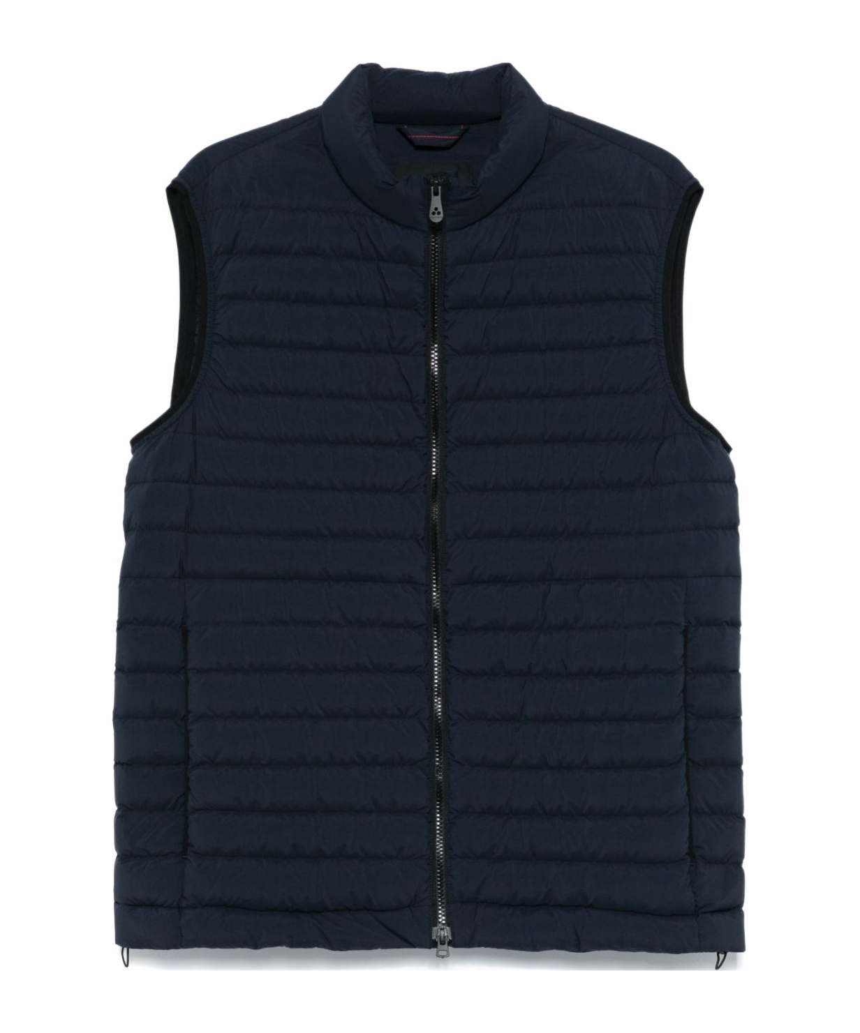 Peuterey Quilted Blue Jacket With High Collar In Black