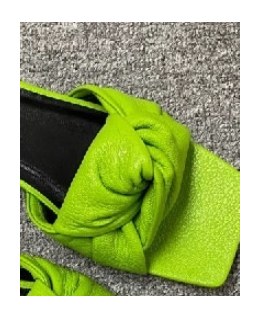 By Far Square-headed Sandals In Green